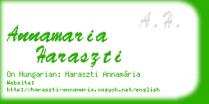annamaria haraszti business card